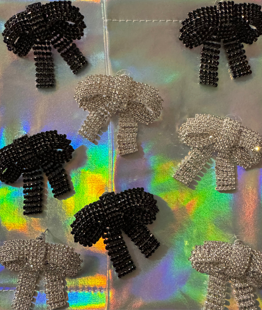 Rhinestone Bow Statement Earrings