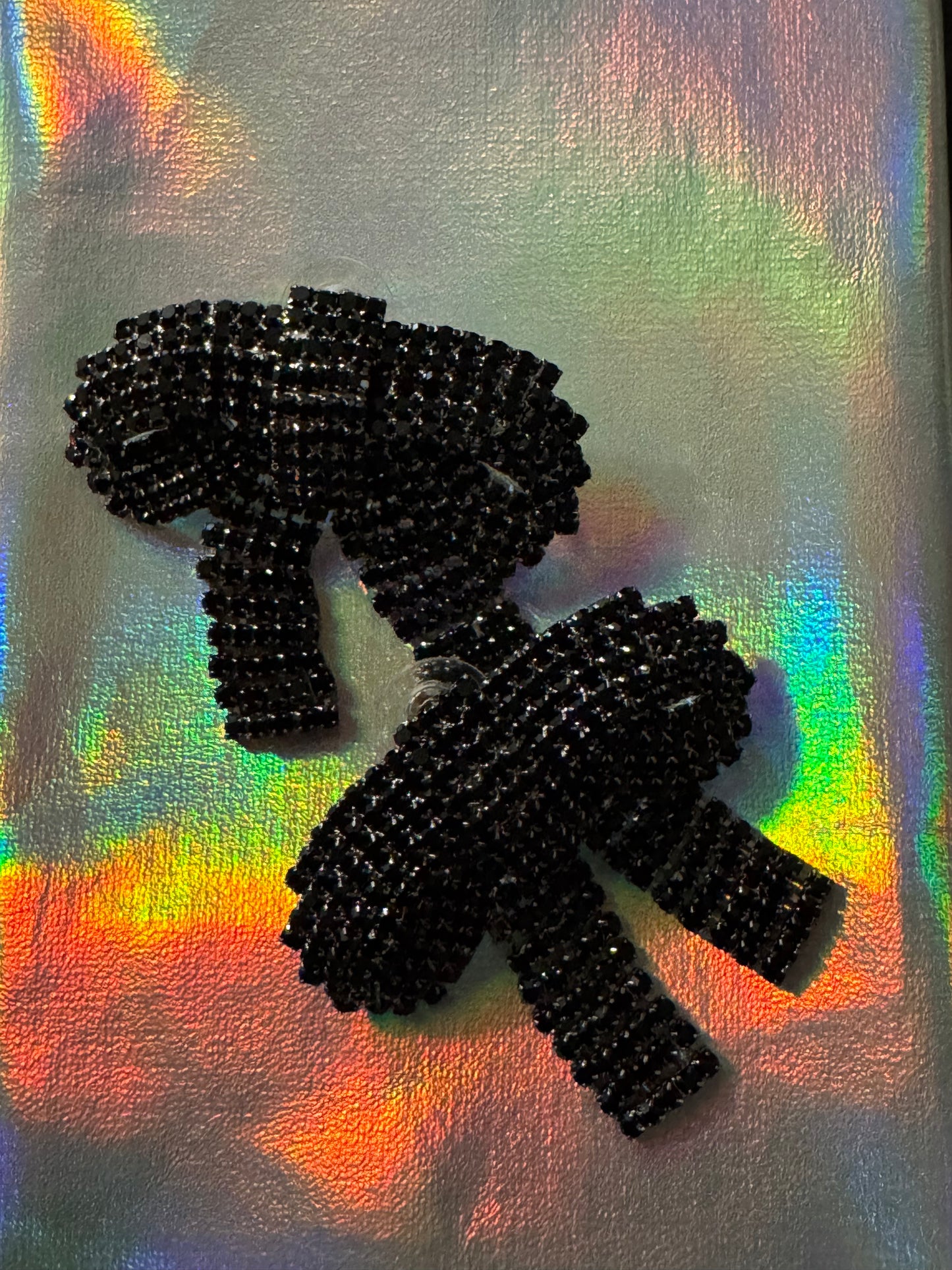 Rhinestone Bow Statement Earrings