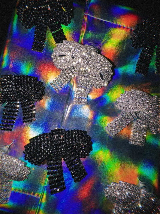 Rhinestone Bow Statement Earrings