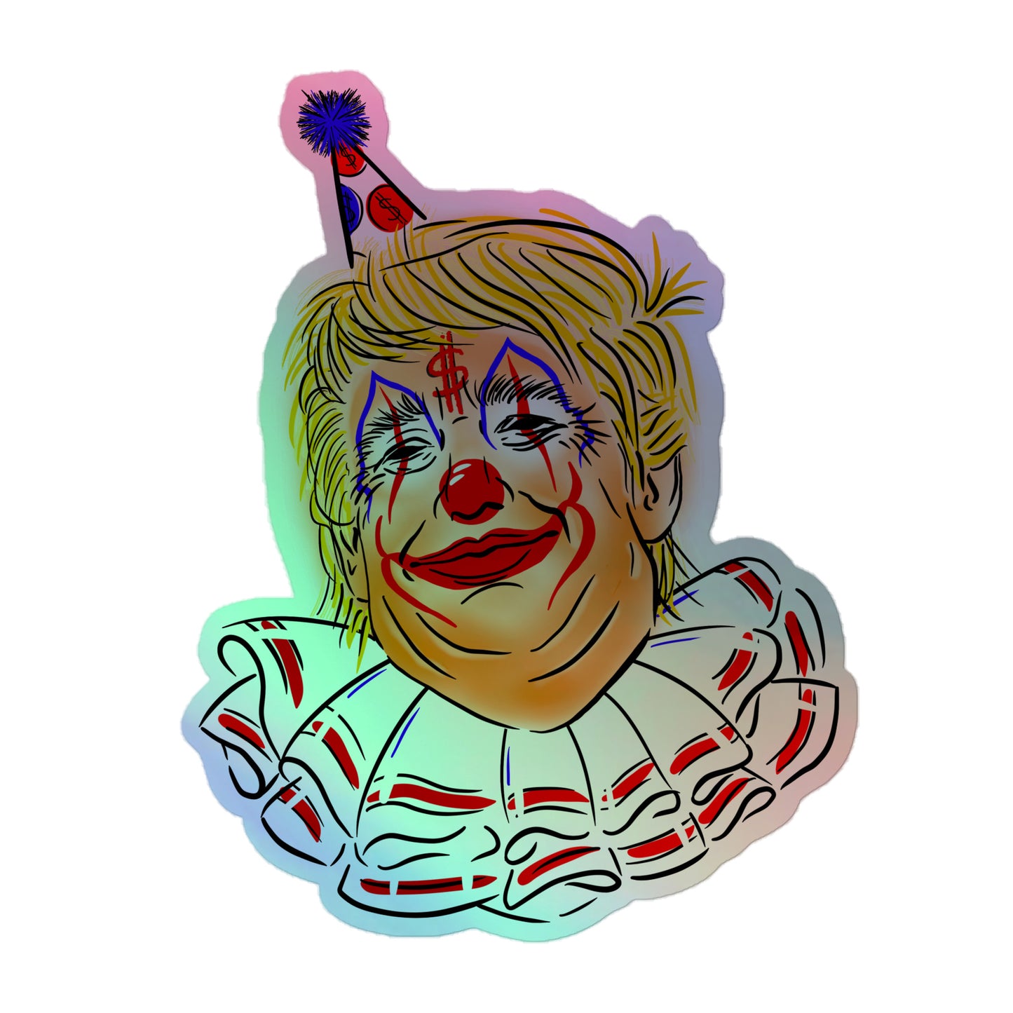 Trump Clown Holographic Sticker