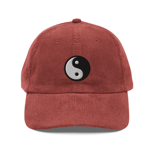 Yin Yang Embroidered Corduroy Dad Hat