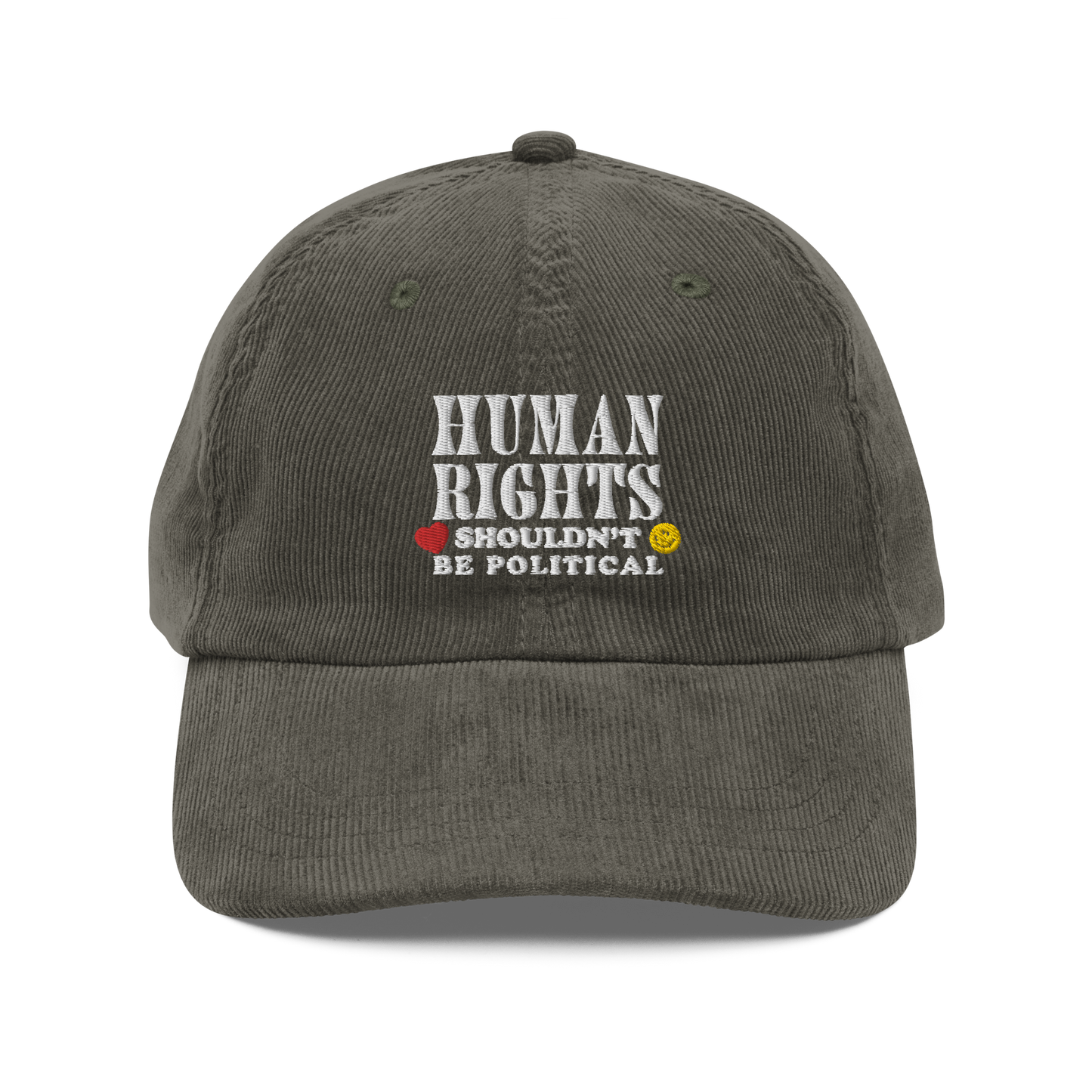 Human Rights Embroidered Corduroy Dad Hat