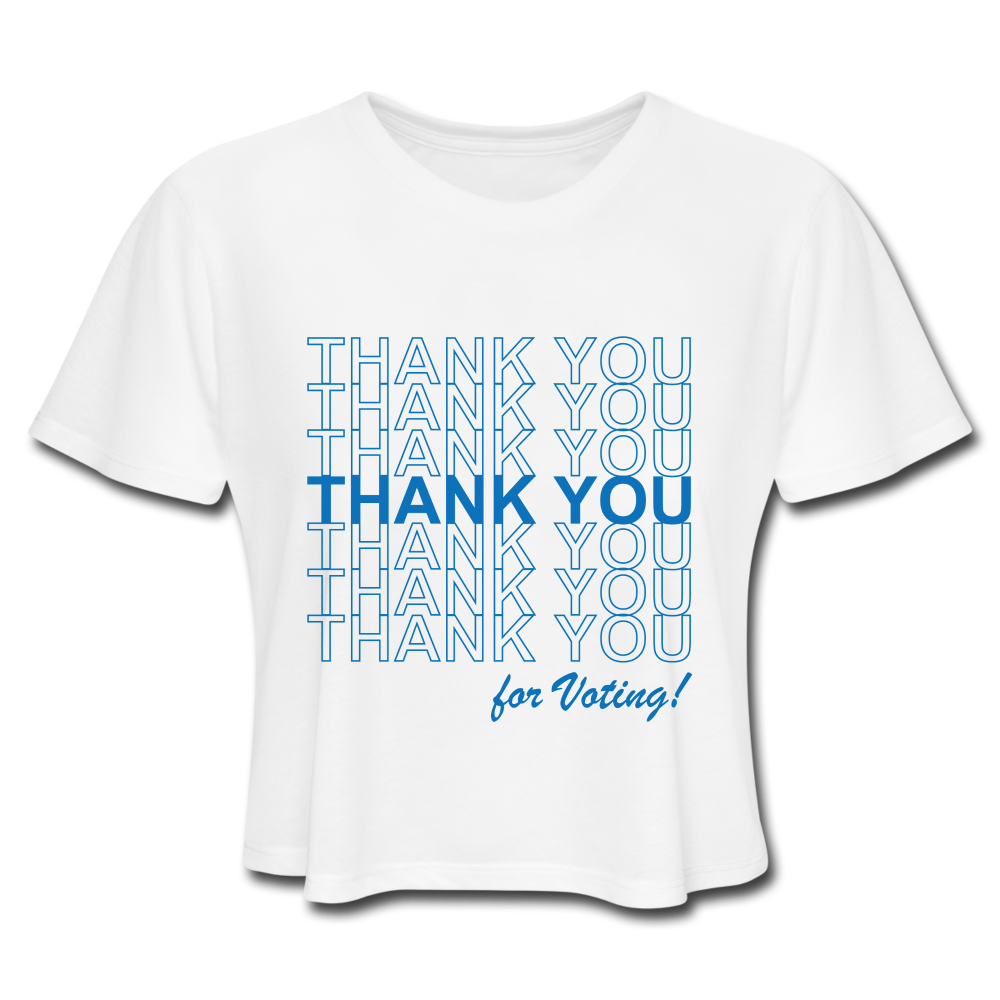 Thank You for Voting Crop Tee - white