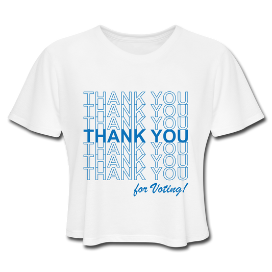 Thank You for Voting Crop Tee - white