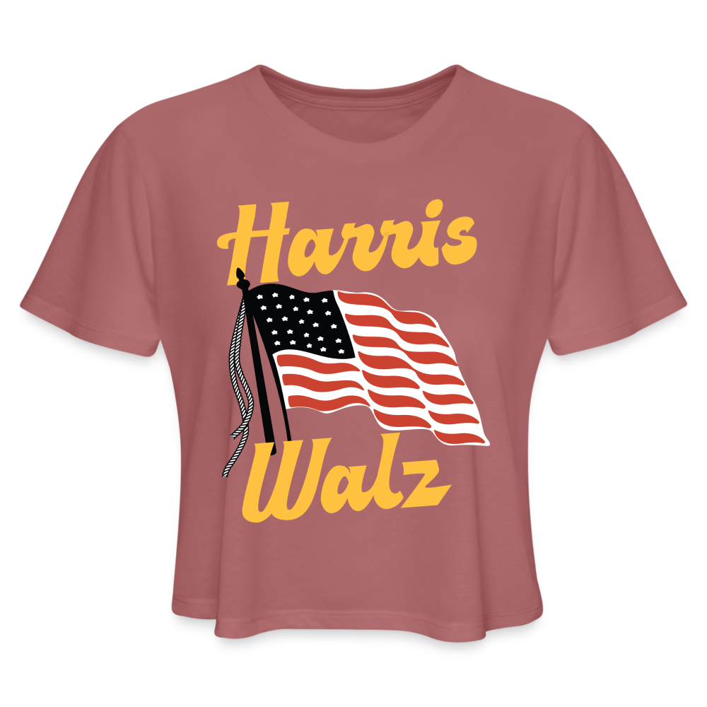 Harris Walz Crop Tee - mauve