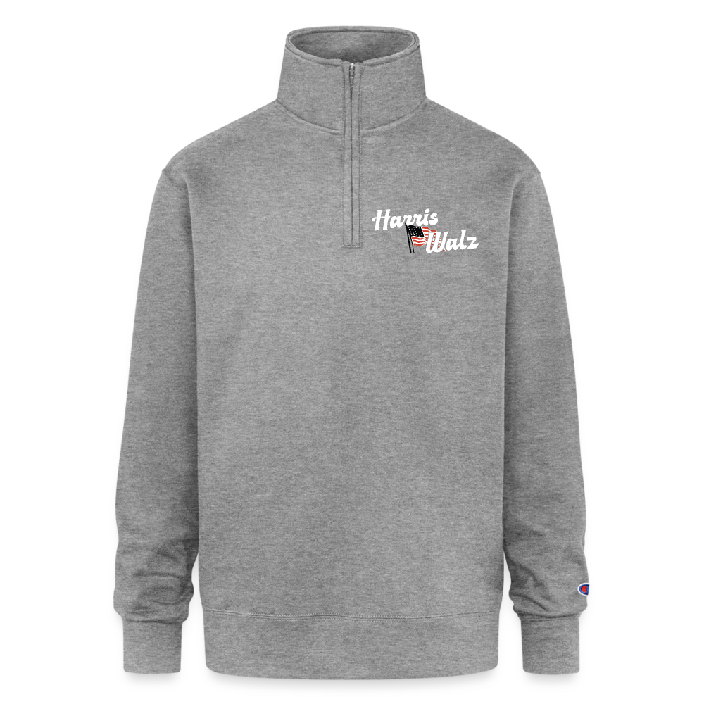 Harris Walz Champion Quarter Zip Sweatshirt - heather gray