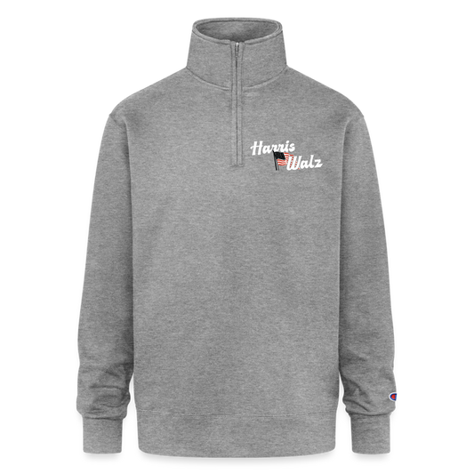 Harris Walz Champion Quarter Zip Sweatshirt - heather gray