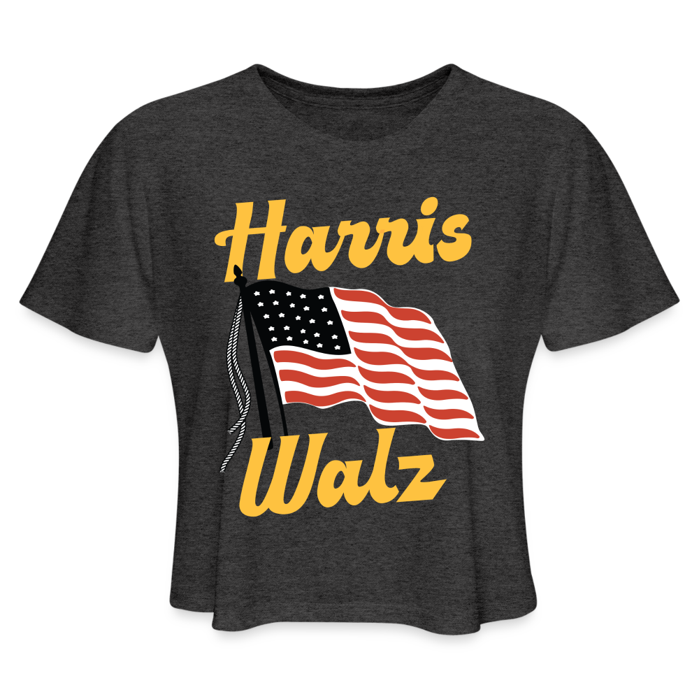 Harris Walz Crop Tee - deep heather