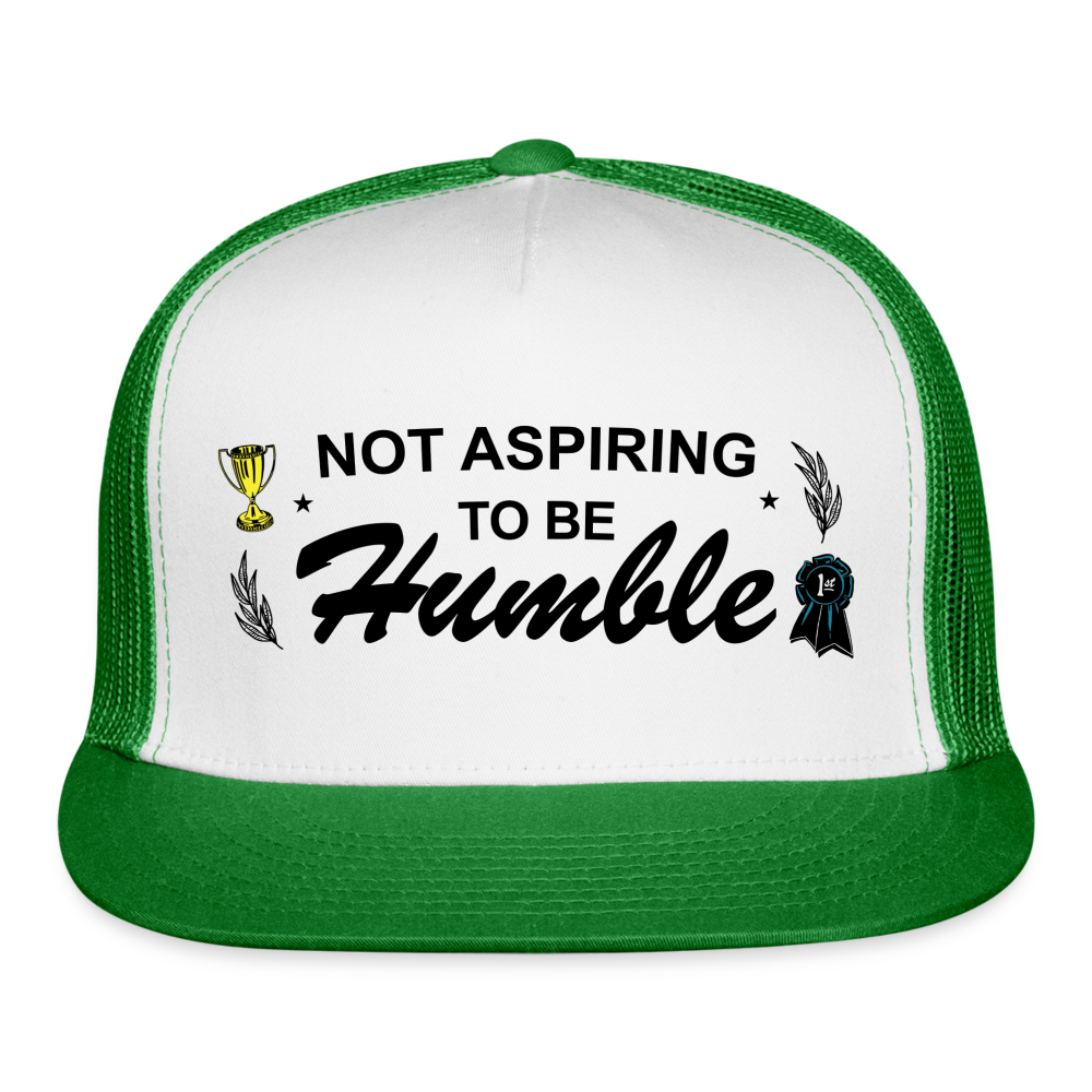 1st Place Only Trucker Hat (Printed) - white/kelly green