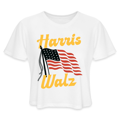 Harris Walz Crop Tee - white