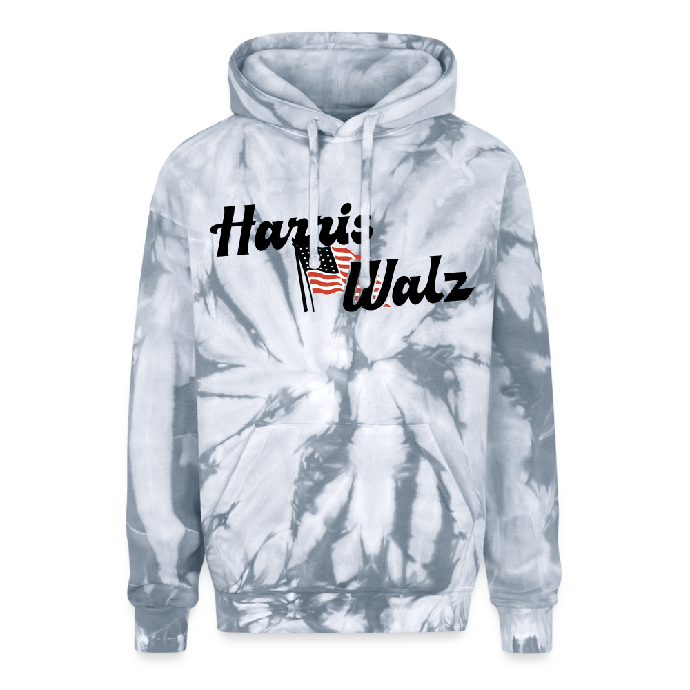 Harris Walz Tie Dye Hoodie - spider silver