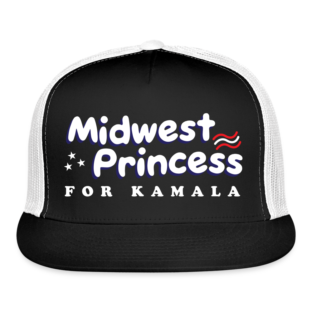 Midwest Princess for Kamala Camo Trucker Hat - black/white