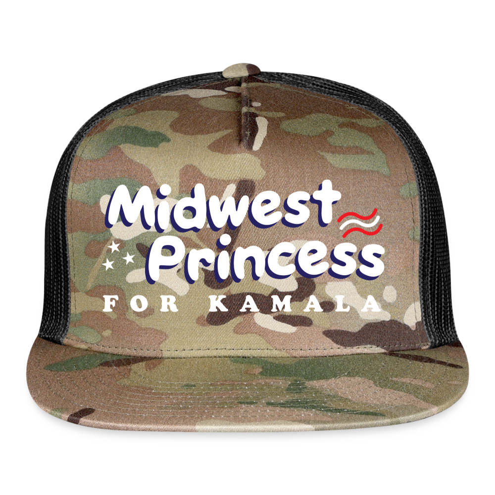 Midwest Princess for Kamala Camo Trucker Hat - MultiCam\black