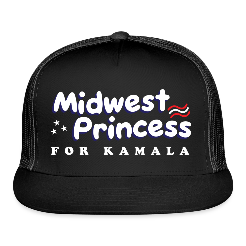 Midwest Princess for Kamala Camo Trucker Hat - black/black