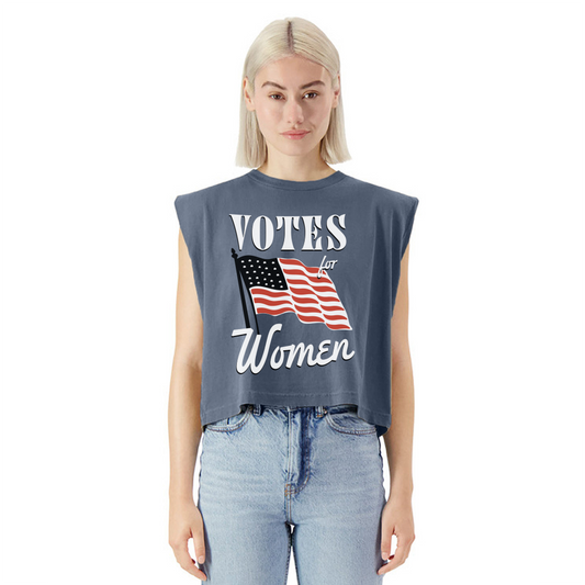 Votes for Women Garment Dye Muscle Tank - faded navy