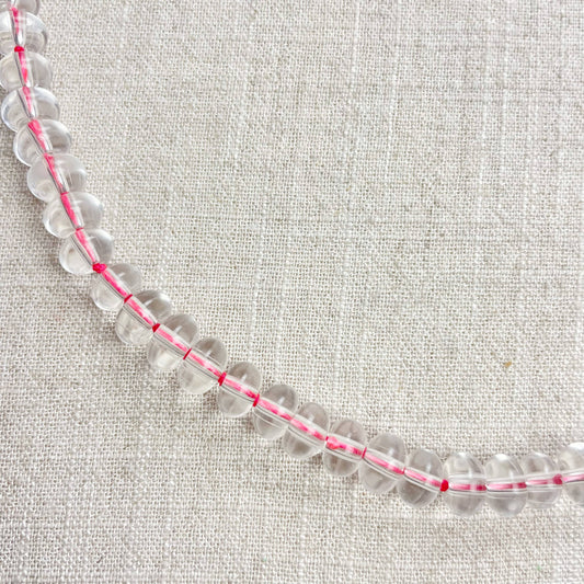 Clear Glass Hand-knotted Beaded Necklace