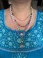 Neon Rainbow Crystal Quartz Beaded Necklace