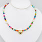 Golden Heart Glass Pearl Beaded Necklace