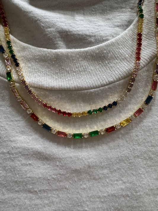 Smol Rainbow Tennis Necklaces
