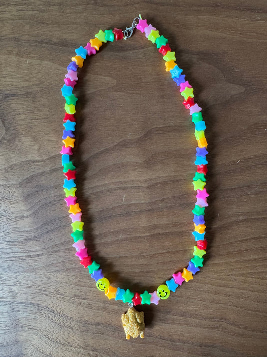 Happy Chicken & Stars Necklace