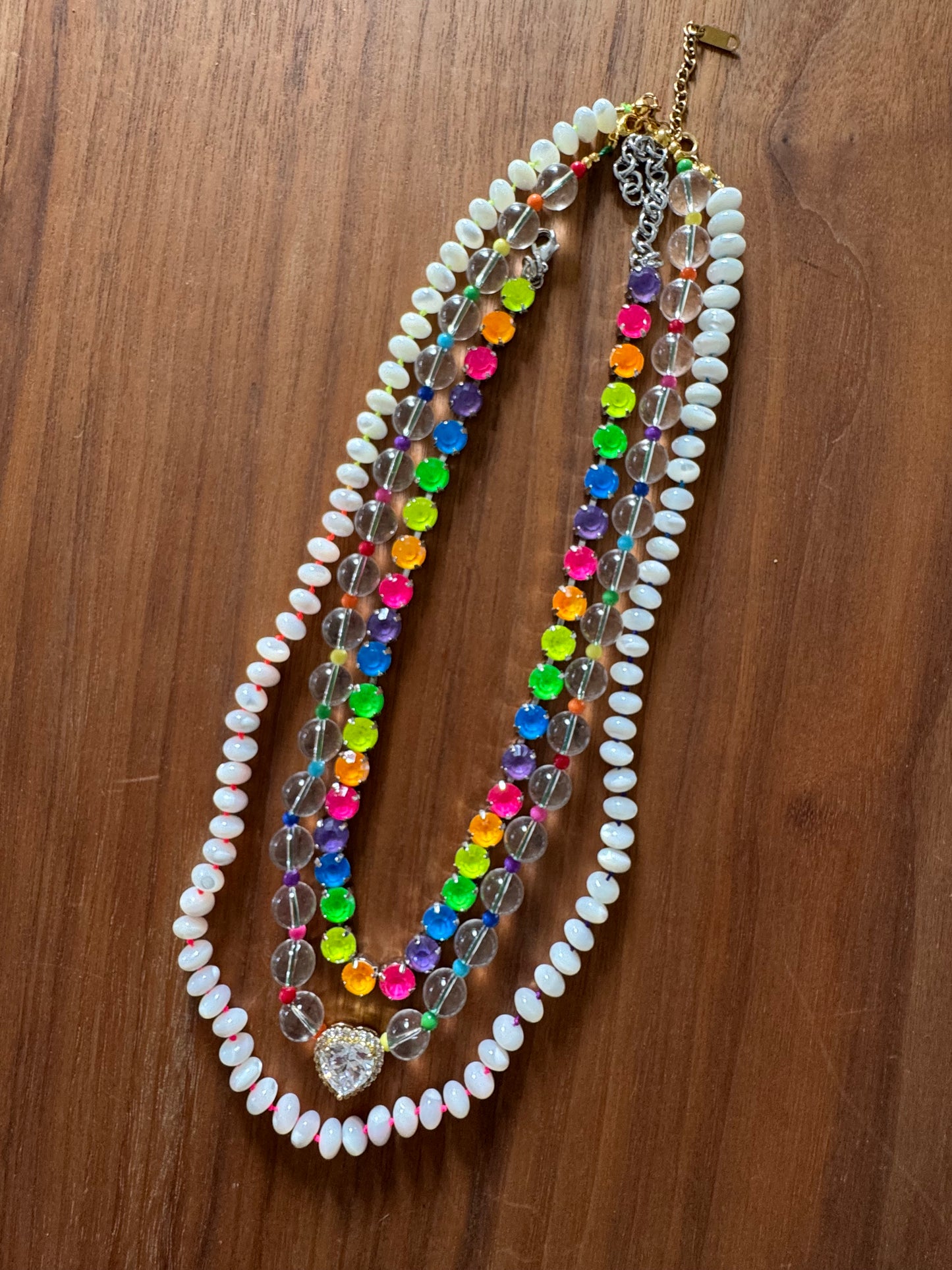 Neon BIG Rainbow Tennis Necklace