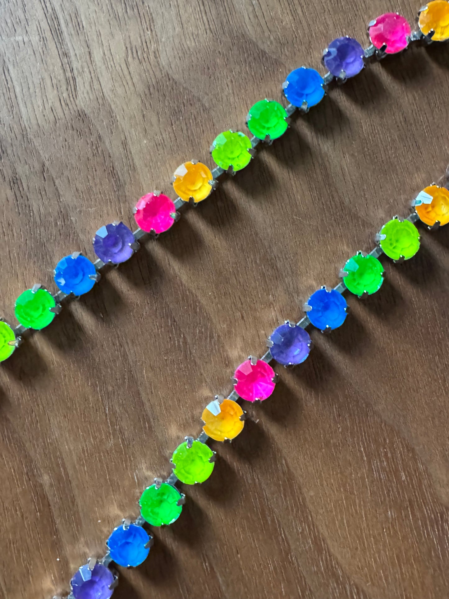 Neon BIG Rainbow Tennis Necklace