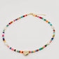 Golden Heart Glass Pearl Beaded Necklace