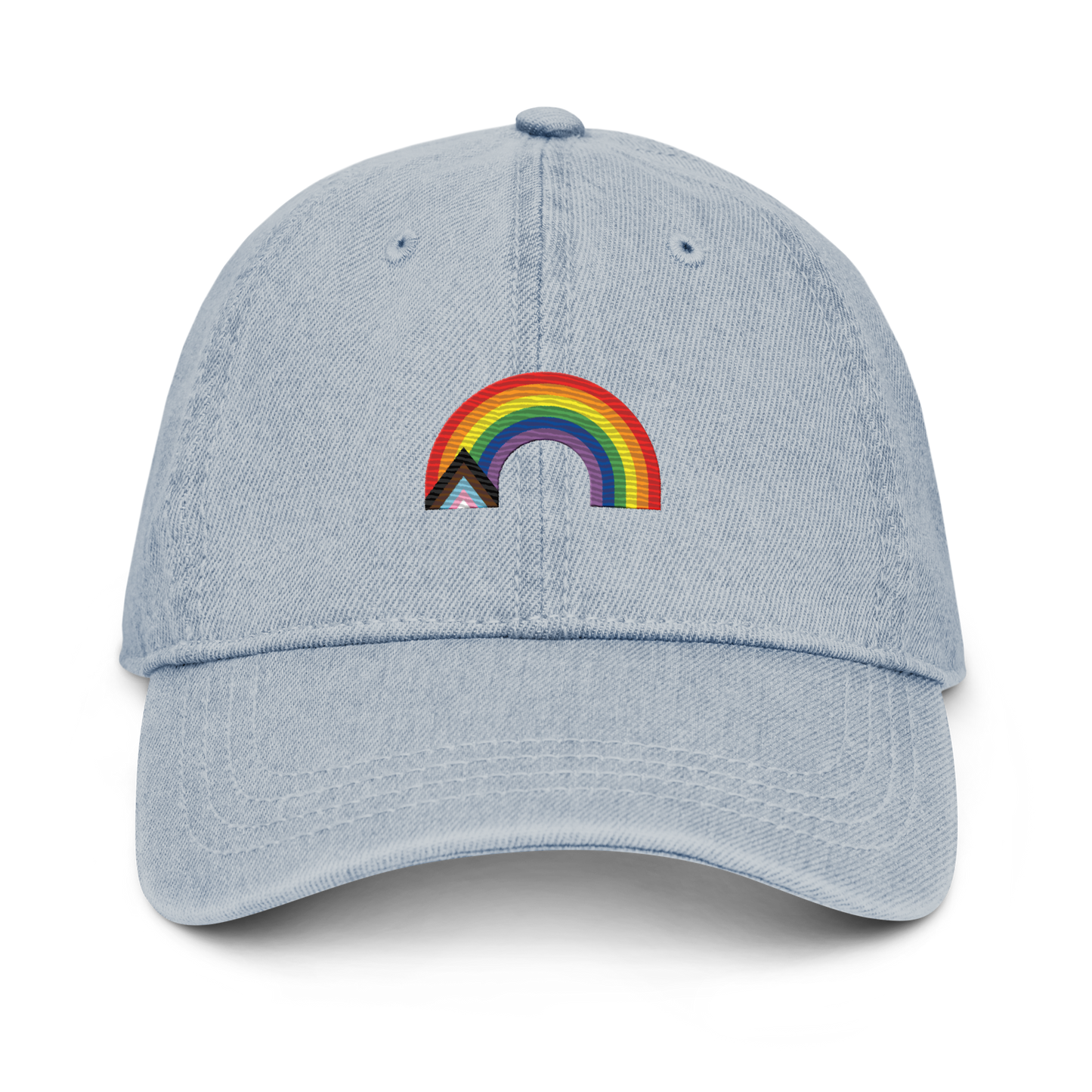 Pride Flag Rainbow Embroidered Denim Hat