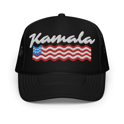 Kamala Embroidered Foam Trucker Hat