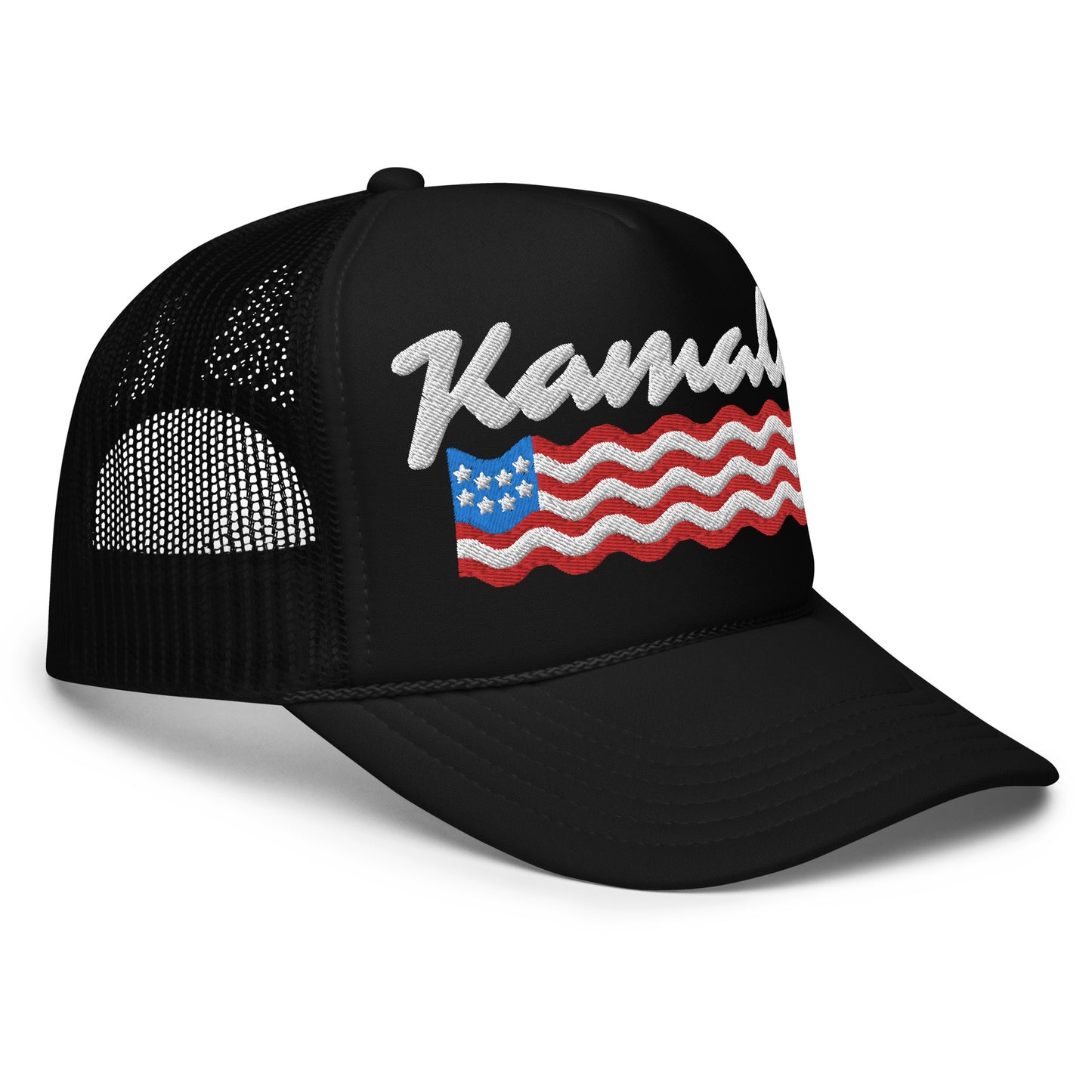 Kamala Embroidered Foam Trucker Hat