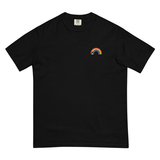 Pride Flag Rainbow Embroidered Garment-Dyed Tee