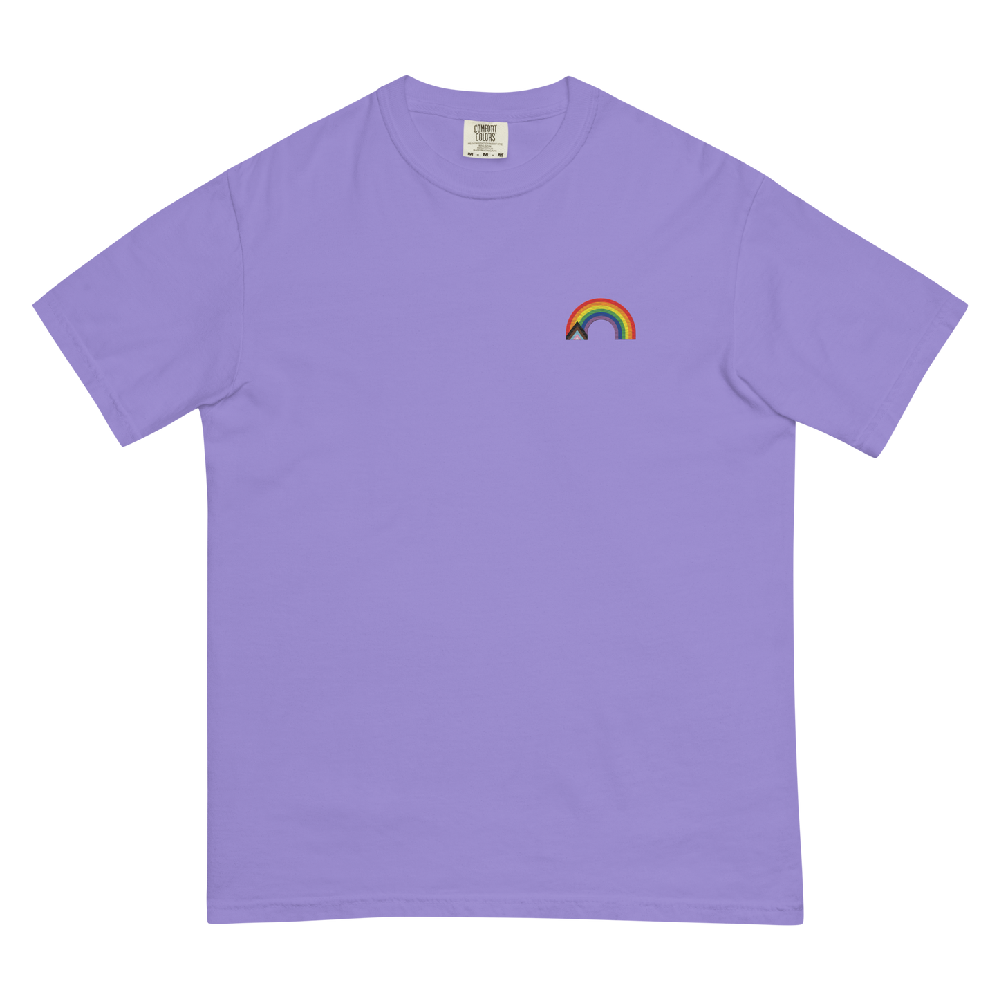 Pride Flag Rainbow Embroidered Garment-Dyed Tee