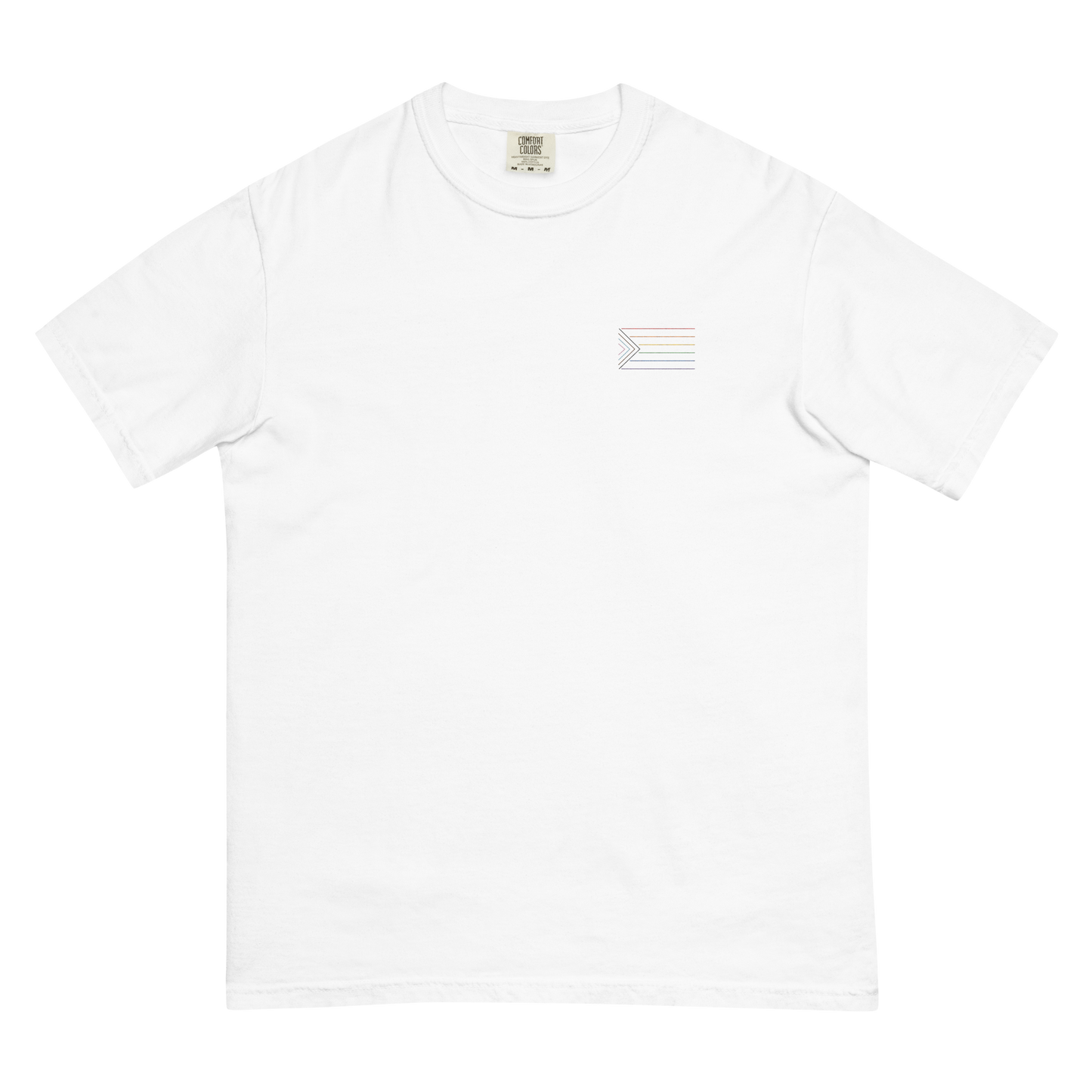 Line Art Pride Flag Embroidered Garment-Dyed Tee