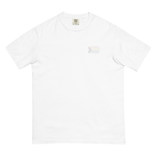 Line Art Pride Flag Embroidered Garment-Dyed Tee