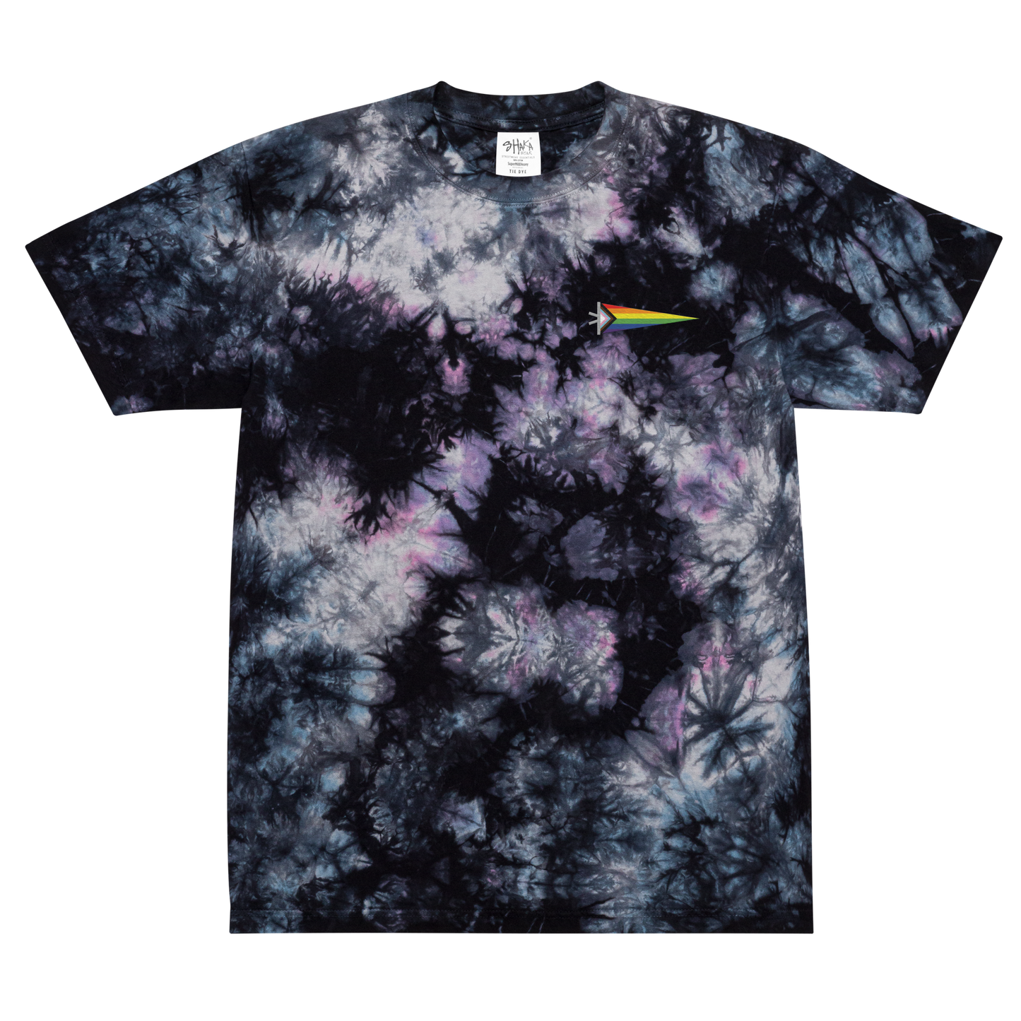 Pride Flag Pennant Embroidered Tie-Dye Tee