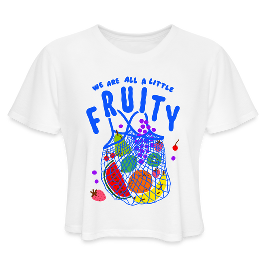 Fruity Crop Tee - white