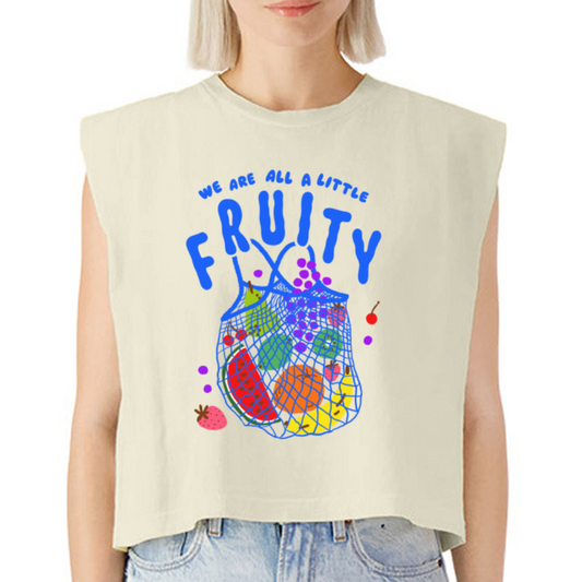 Fruity Garment-Dyed Muscle Tank - faded cream