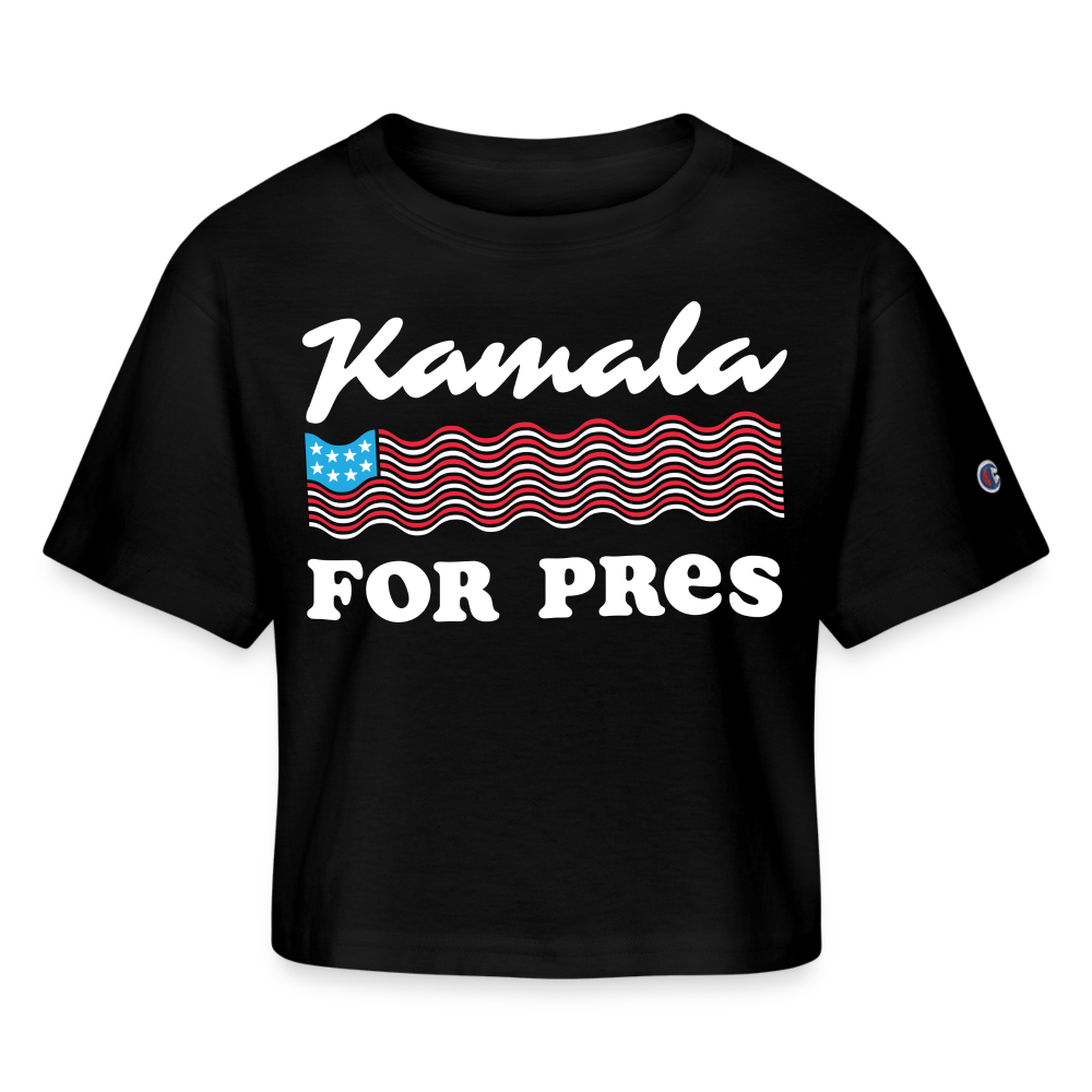 Kamala For Pres Champion Crop Tee - black