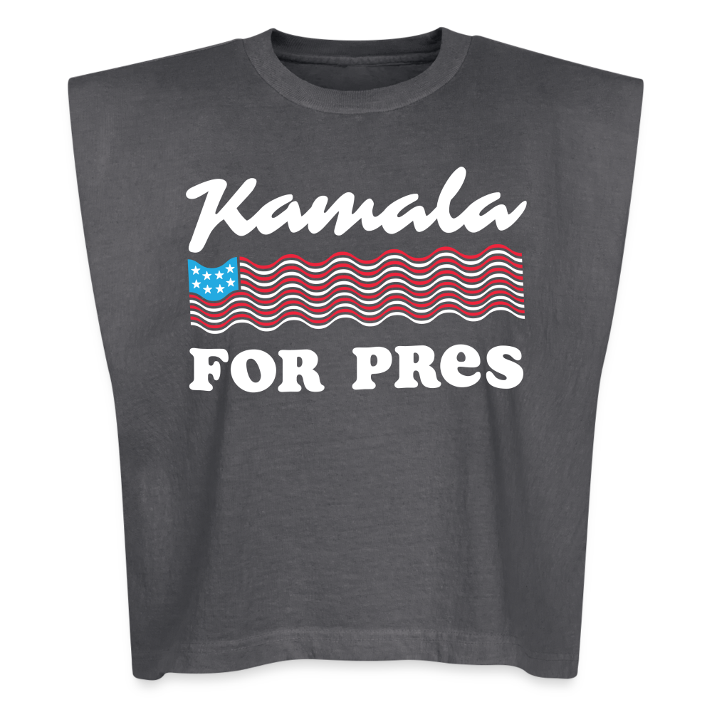 Kamala For Pres Garment-Dyed Muscle Tank - faded black