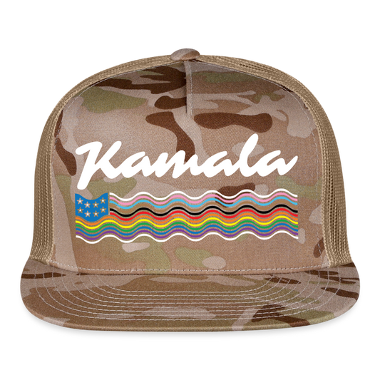 Kamala Pride Trucker Hat (Printed) - MultiCam\tan