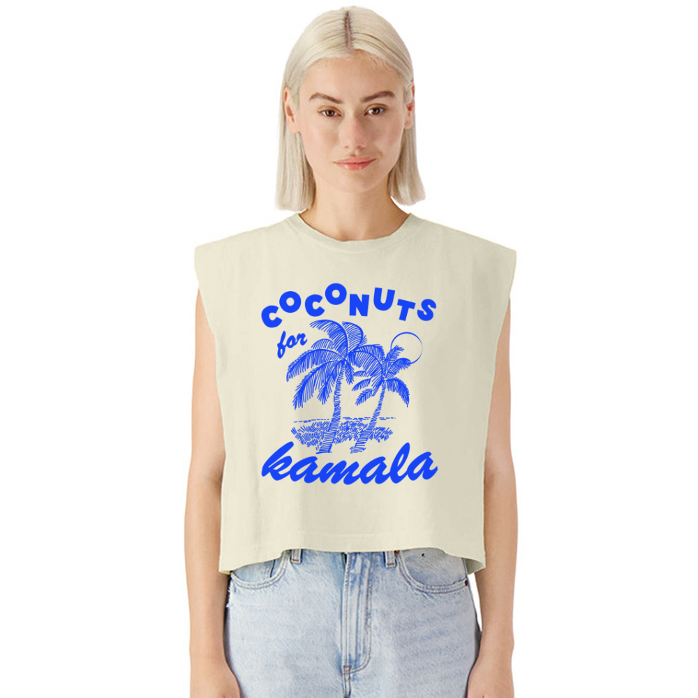 Coco-NUTs for Kamala Garment-Dyed Muscle Tank - faded cream