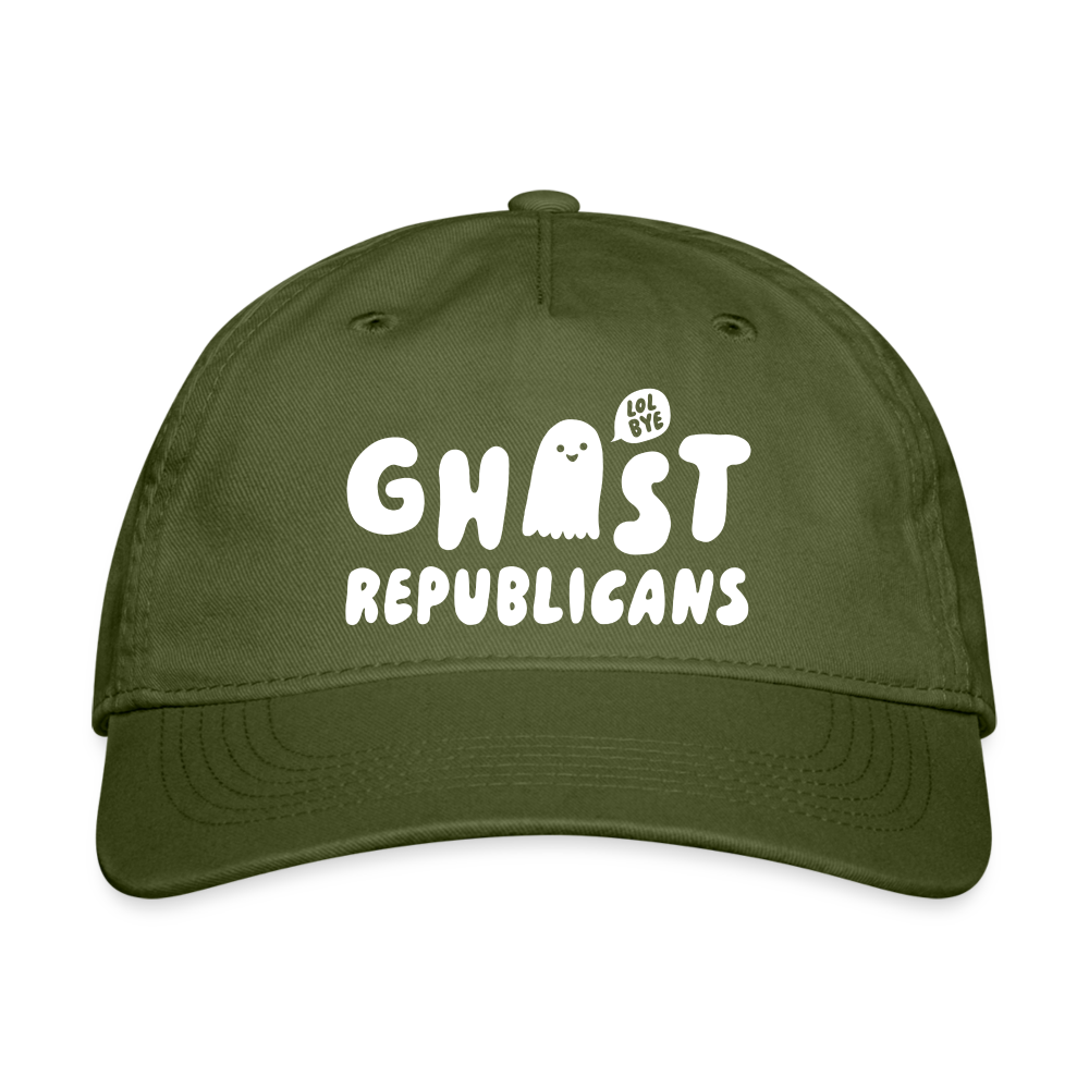 Ghost Republicans Organic Printed Dad Cap - olive green