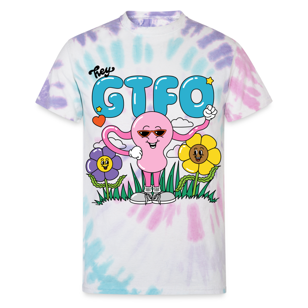 Repro Rights GTFO Tie Dye Tee - Pastel Spiral