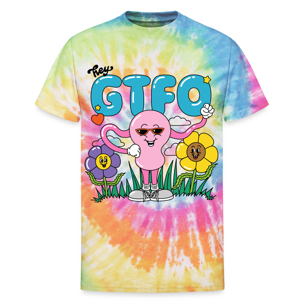 Repro Rights GTFO Tie Dye Tee - rainbow