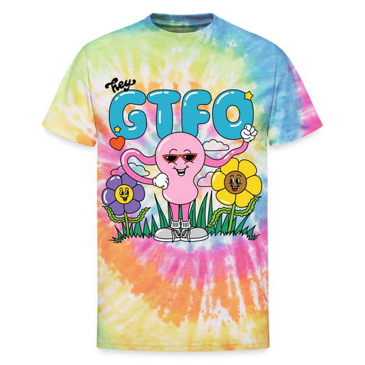 Repro Rights GTFO Tie Dye Tee - rainbow