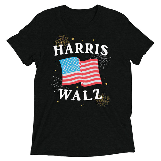 Harris Walz Fireworks Tri-Blend Tee