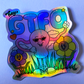 GTFO Cartoon Uterus & Friends Holographic Sticker