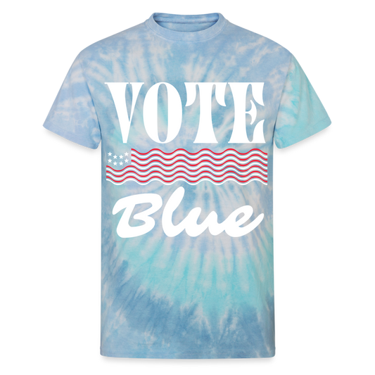 Vote Blue Tie Dye Tee - blue lagoon